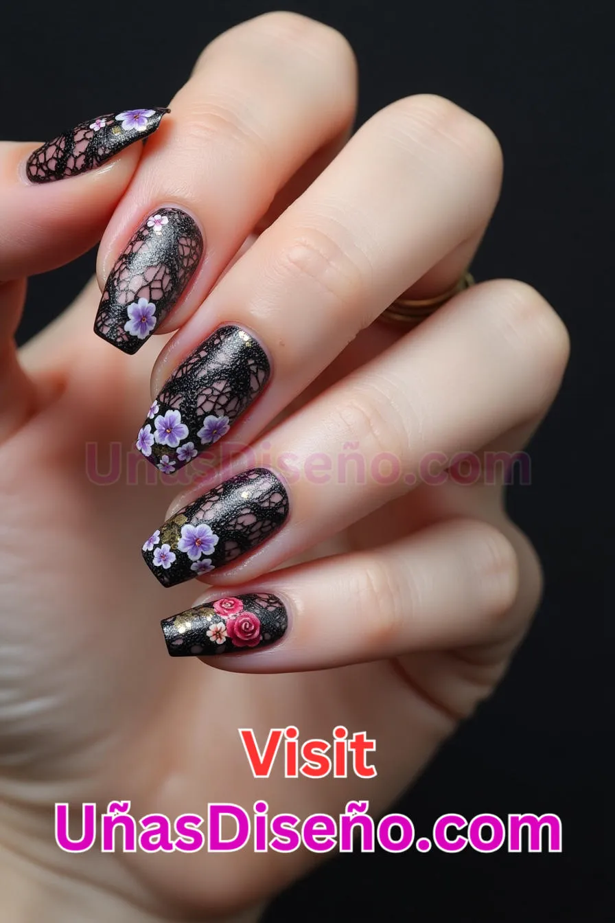 9. Uñas de rejilla florales mate - 12 modernos diseños de uñas transparentes con motivos y detalles únicos 1.jpeg