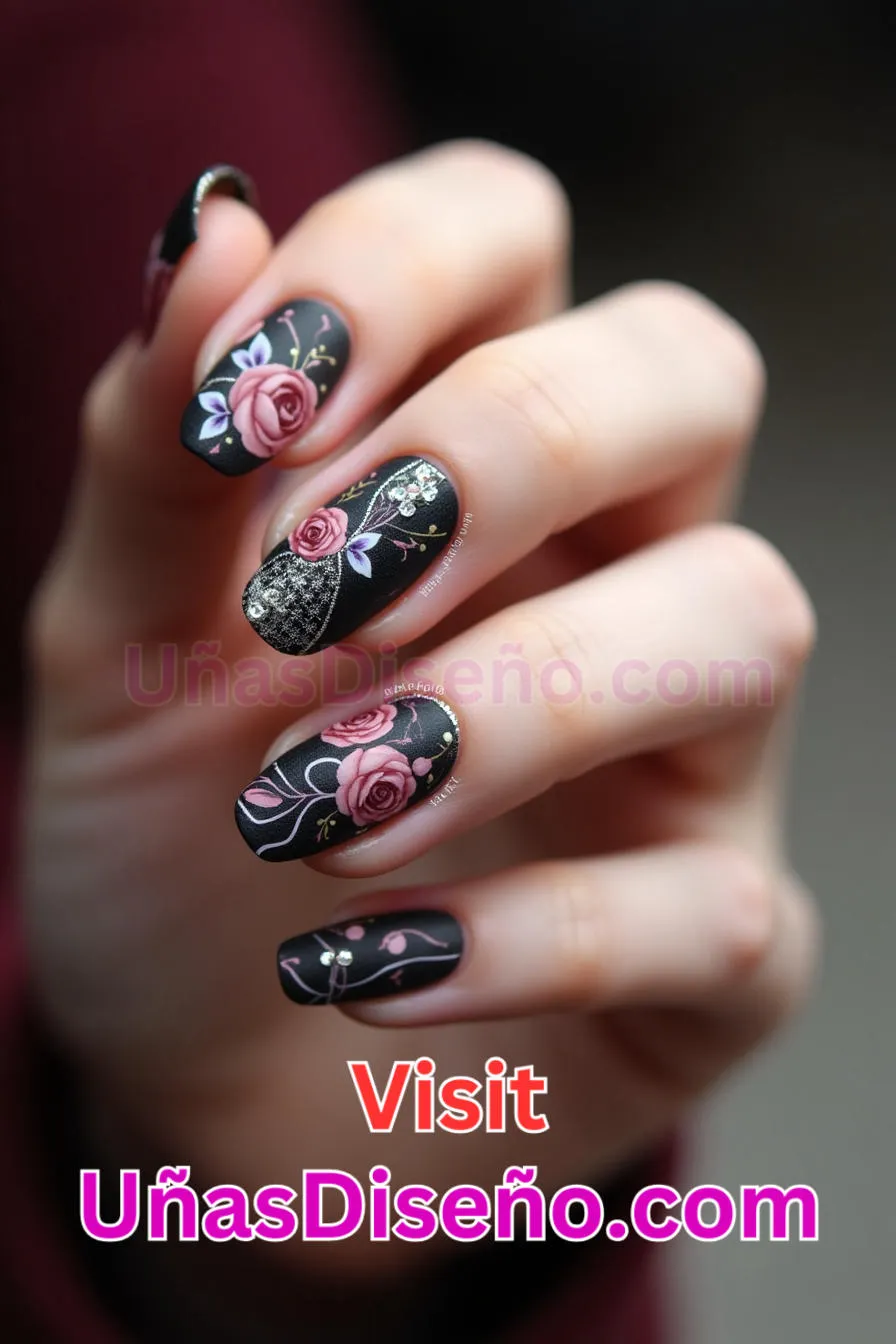 9. Uñas de rejilla florales mate - 12 modernos diseños de uñas transparentes con motivos y detalles únicos 7.jpeg