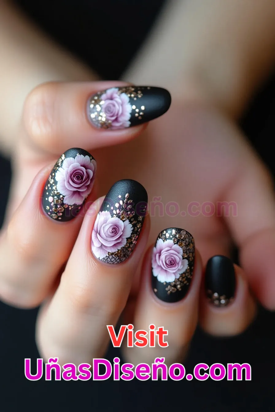 9. Uñas de rejilla florales mate - 12 modernos diseños de uñas transparentes con motivos y detalles únicos 9.jpeg